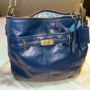 Coach Ashley Leather Tote Bag Blue